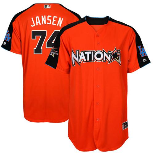 Dodgers #74 Kenley Jansen Orange All-Star National League Stitched Youth MLB Jersey